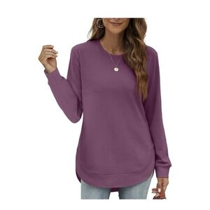 NIP Women's Sz Small Ofeefan Purple Casual Everyday Wear Long Sleeve Top Shirt